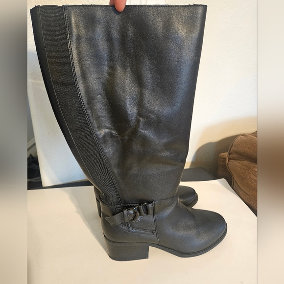 Lane Bryant Wide-width Black Leather Boots  Sz 9 - Picture 1 of 12